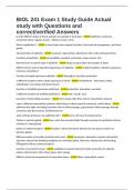 BIOL 241 Exam 1 Study Guide Actual study with Questions and correct&sol;verified Answers