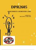 DPR2605 Assignment 4 PORTFOLIO Semester 1 2025