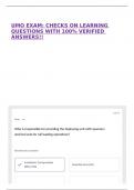 UMO EXAM&colon; CHECKS ON LEARNING QUESTIONS WITH 100&percnt; VERIFIED ANSWERS&excl;&excl;