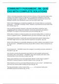COMMMUNITY PARAMEDICINE EXAMS PACKAGE DEAL &lpar;BUNDLE&rpar; WITH COMPLETE SOLUTIONS