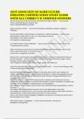 AEST ASSOCIATE OF AGRICULTURE INDUSTRY CERTIFICATION STUDY GUIDE WITH ALL CORRECT & VERIFIED ANSWERS
