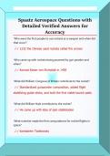 Spaatz Aerospace Questions with  Detailed Verified Answers for  Accuracy