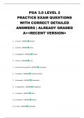 PGA 3&period;0 LEVEL 2 PRACTICE EXAM QUESTIONS WITH CORRECT DETAILED ANSWERS &vert; ALREADY GRADED A&plus;<RECENT VERSION>