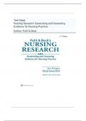 Test Bank for Polit & Beck's Nursing Research Generating and Assessing Evidence for Nursing Practice 12Th Edition &lpar; CHERYL TATANO BECK&comma; 2025&rpar; Chapter 1-33 Latest Edition&period;