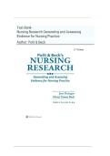 Test Bank for Polit & Beck's Nursing Research Generating and Assessing Evidence for Nursing Practice 12Th Edition &lpar; CHERYL TATANO BECK&comma; 2025&rpar; Chapter 1-33 Latest Edition&period;