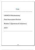 CHEM120 Biochemsitry - Final Assessment Review - Mod 5 2025&period;
