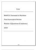 BIOD121 Essentials in Nutrition - Final Assessment Review - Mod 4 2025&period;