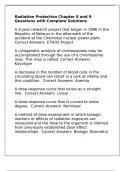 Radiation Protection Chapter 8 and 9 Questions with Complete Solutions&period;