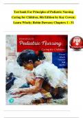 Test Bank For Principles of Pediatric Nursing Caring for Children 8th Edition by Kay Cowen&semi; Laura Wisely&semi; Robin Dawson&semi; Jane Ball&semi; Ruth Bindler&vert; 978-0136859840&vert; All Chapters 1-31 Fully Covered With Questions And Verified Solutions&vert; LATEST