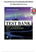 Test Bank - Art and Science of Leadership&comma; 8th Edition by Afsaneh Nahavandi All 1-10 Chapters Covered &comma;Latest Edition