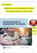 Test Bank - Human Resources Management in Canada&comma; 15th Edition by Gary Dessler&comma; All 17 Chapters Fully Covered&comma; Verified Latest Edition With Questions And Complete Guided Solutions&period;