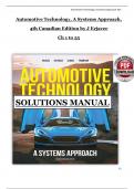 Solution Manual - Automotive Technology&comma; A Systems Approach&comma; 4th Canadian Edition by Erjavec&comma; All 1-55 Chapters Covered &comma;Latest Edition