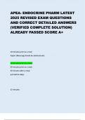 APEA- ENDOCRINE PHARM QUESTIONS AND ANSWERS WITH COMPLETE SOLUTION&period;
