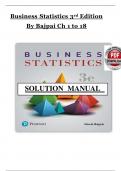 Solutions Manual For Business Statistics 3rd Edition By Robert A&period; Donnelly &lpar;All Chapters&comma; 100&percnt; original verified&comma; A&plus; Grade&rpar;