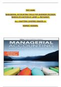 TEST BANK MANAGERIAL ACCOUNTING TOOLS FOR BUSINESS DECISION MAKING 9TH EDITION BY JERRY J&period; WEYGANDT  ALL CHAPTERS COVERED GRADED A&plus;  NEWEST VERSION&period;