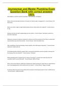 Journeyman and Master Plumbing Exam Question Bank with correct answers 100&percnt;