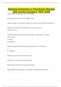 General Chemistry 2 Final Exam Review with correct answers 100&percnt; 2025