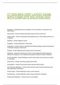 CT DDS MED CERT LATEST EXAM WITH COMPLETE SOLUTION 2025