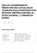 NGN ATI COMPREHENSIVE PREDICTOR 2024 ACTUAL EXAM COMPLETE EXAM QUESTIONS WITH DETAILED VERIFIED ANSWERS &sol;A&plus; STUDY MATERIAL &sol;&sol; VERIFIED BY EXPERT