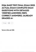 DQA SMQT TEST FINAL EXAM 2025 ACTUAL EXAM COMPLETE EXAM QUESTIONS WITH DETAILED VERIFIED ANSWERS &lpar;100&percnt; CORRECT ANSWERS&rpar; &sol;ALREADY GRADED A&plus;