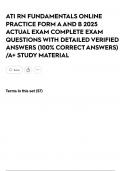 ATI RN FUNDAMENTALS ONLINE PRACTICE FORM A AND B 2025 ACTUAL EXAM COMPLETE EXAM QUESTIONS WITH DETAILED VERIFIED ANSWERS &lpar;100&percnt; CORRECT ANSWERS&rpar; &sol;A&plus; STUDY MATERIAL