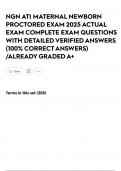NGN ATI MATERNAL NEWBORN PROCTORED EXAM 2025 ACTUAL EXAM COMPLETE EXAM QUESTIONS WITH DETAILED VERIFIED ANSWERS &lpar;100&percnt; CORRECT ANSWERS&rpar; &sol;ALREADY GRADED A&plus;