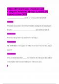 Class 200 Final Exam Questions and Complete Solutions Already Graded A&plus;&vert; Latest version 2025