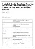 Nevada State Board of Cosmetology Theory test QUESTIONS AND VERIFIED ANSWERS &lpar;2025&rpar; &vert;COMPLETE SOLUTIONS &vert;A&plus; GRADED &vert;100&percnt; CORRECT&excl;&excl;