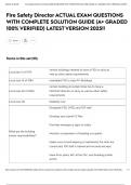 Fire Safety Director ACTUAL EXAM QUESTIONS WITH COMPLETE SOLUTION GUIDE &lpar;A&plus; GRADED 100&percnt; VERIFIED&rpar; LATEST VERSION 2025&excl;&excl;