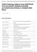 TCDHA Histology Midterm Exam QUESTIONS WITH ACCURATE VERIFIED ANSWERS &lpar;ACCURATE SOLUTIONS&rpar; A&plus; PASSED&excl;&excl; 2025 EXAM