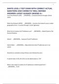 DANTE LEVEL 2 TEST EXAM WITH CORRECT ACTUAL QUESTIONS AND CORRECTLY WELL DEFINED ANSWERS LATEST ALREADY GRADED A&plus;