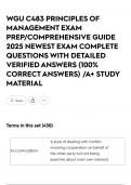 WGU C483 PRINCIPLES OF MANAGEMENT EXAM PREP&sol;COMPREHENSIVE GUIDE 2025 NEWEST EXAM COMPLETE QUESTIONS WITH DETAILED VERIFIED ANSWERS &lpar;100&percnt; CORRECT ANSWERS&rpar; &sol;A&plus; STUDY MATERIAL