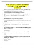 KINE 3601 TERM 3 EXAM QUESTIONS WITH 100&percnt; VERIFIED CORRECT ANSWERS&excl;&excl;