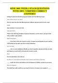 KINE 3601 WEEK 1 EXAM QUESTIONS WITH 100&percnt; VERIFIED CORRECT ANSWERS&excl;&excl;
