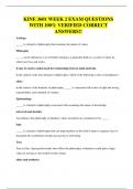 KINE 3601 WEEK 2 EXAM QUESTIONS WITH 100&percnt; VERIFIED CORRECT ANSWERS&excl;&excl;