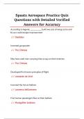Spaatz Aerospace Practice Quiz  Questions with Detailed Verified  Answers for Accuracy 