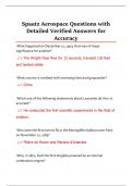 Spaatz Aerospace Questions with  Detailed Verified Answers for  Accuracy
