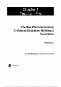 Test Bank For Effective Practices in Early Childhood Education Building a Foundation&comma; 5th Edition by Sue Bredekamp Gail E&period; Joseph &comma;all Chapters 1-16