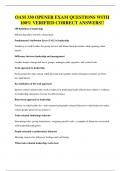 OAM 330 OPENER EXAM QUESTIONS WITH 100&percnt; VERIFIED CORRECT ANSWERS&excl;&excl;