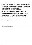 CEA 201 FINAL EXAM QUESTIONS AND STUDY GUIDE 2025 NEWEST EXAM COMPLETE EXAM QUESTIONS WITH DETAILED VERIFIED ANSWERS &sol;ALREADY GRADED A&plus; &sol;&sol; BRAND NEW&excl;&excl;