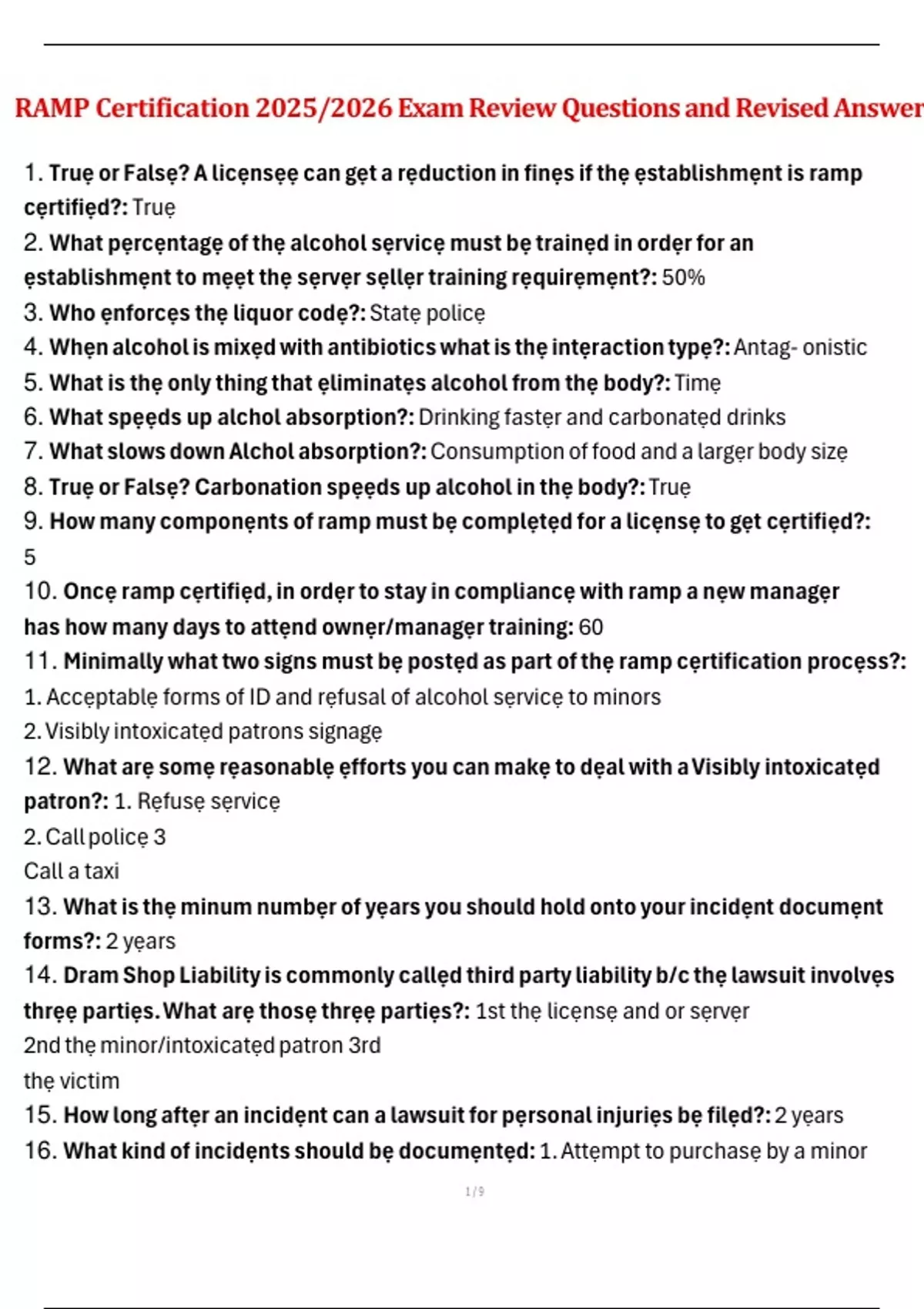 RAMP Certification Exam Review | Questions and Revised Answers (2025/ ...