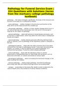 Pathology for Funeral Service Exam &vert;324 Questions with Solutions &lpar;terms from the mortuary college pathology textbook&rpar;