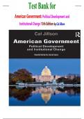 Test Bank for American Government&colon; Political Development and Institutional Change 13th Edition by Cal Jillson
