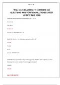 WGU D125 EXAM MATH COMPLETE 150 QUESTIONS AND VERIFIED SOLUTIONS LATEST UPDATE THIS YEAR