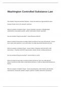 Washington Controlled Substance Law Exam Questions and Answers