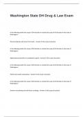 Washington State DH Drug & Law Exam Questions with 100&percnt; Correct Answers