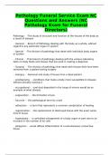 Pathology Funeral Service Exam NC Questions and Answers &lpar;NC Pathology Exam for Funeral Directors&rpar;