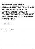 ATI RN CONCEPT BASED ASSESSMENT LEVEL 3 FORM A AND B EXAM 2025 NEWEST EXAM COMPLETE QUESTIONS AND CORRECT DETAILED ANSWERS AND RATIONALES &sol;A&plus; STUDY MATERIAL &sol;BRAND NEW&excl;&excl;