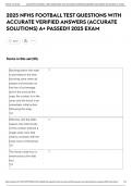2025 NFHS FOOTBALL TEST QUESTIONS WITH ACCURATE VERIFIED ANSWERS &lpar;ACCURATE SOLUTIONS&rpar; A&plus; PASSED&excl;&excl; 2025 EXAM