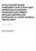 ATI RN CONCEPT BASED ASSESSMENT LEVEL 2 EXAM 2025 NEWEST EXAM COMPLETE QUESTIONS AND CORRECT DETAILED ANSWERS AND RATIONALES &sol;A&plus; STUDY MATERIAL &sol;BRAND NEW&excl;&excl;